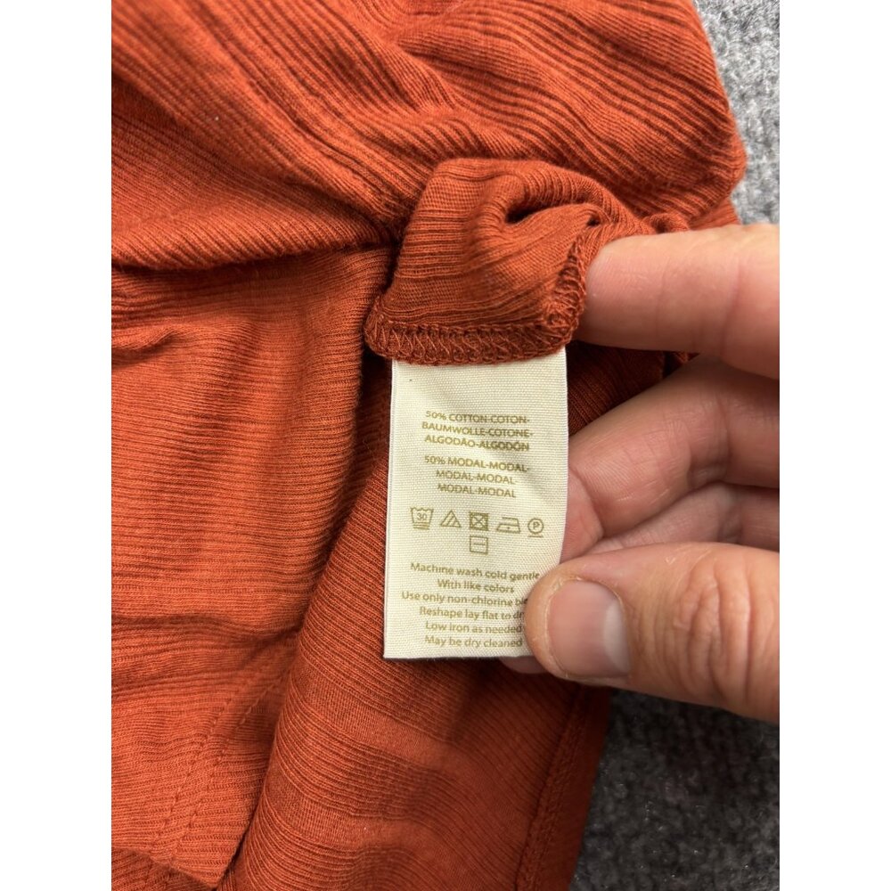 We The Free Tank Top Womens Small Orange Mock Neck Tie Strap Ribbed - Picture 5 of 6